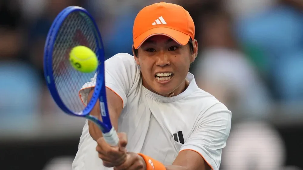 Learner TIen, durante el duelo ante Daniil Medvedev