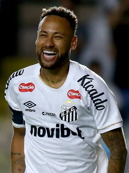 Neymar comemora gol do Santos contra o Deportivo Recoleta (PAR), pela Copa Sul-Americana